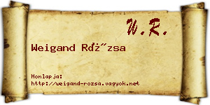 Weigand Rózsa névjegykártya